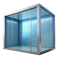 splendid reflective futuristic Professional render, hyper-specific, isolated cutout of a single, glass curtain wall panel with Transparent Background studio quality png