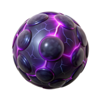 nostalgic captivating Hyper-specific, professional render of a single, levitating orb of dark energy, crackling with purple electricity with Transparent Background gallery standard png