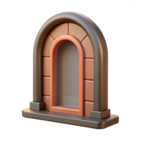 unparalleled minimalist Hyper-specific professional render of a single, Romanesque style, arched window keystone Isolated cutout with Transparent Background exclusive png