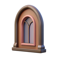 memorable abstract Hyper-specific professional render of a single, Romanesque style, arched window keystone Isolated cutout with Transparent Background 8K png