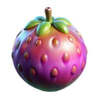 vibrant passionate vintage Photorealistic, ultra-detailed, hyper-specific professional render of a single, bio-engineered alien fruit with iridescent skin with Transparent Background original png