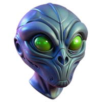 vibrant artistic Alien mask with intricate carvings and glowing eyes with Transparent Background high resolution png
