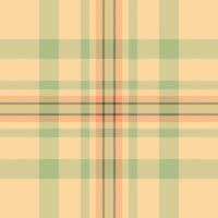 Tribal tartan textile, fade texture seamless plaid. Production fabric background check pattern in orange and pastel colors. vector