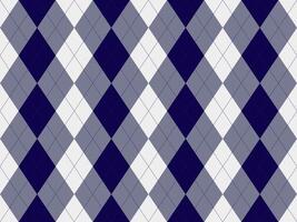 Stylish argyle pattern in navy, grey, and white. Perfect for backgrounds, textiles, or branding. Classic, sophisticated design evokes tradition and elegance. vector