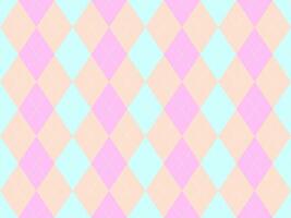 Delightful pastel argyle pattern. Soft pink, peach, and light blue diamonds create a cheerful, versatile background ideal for websites, presentations, or branding. vector