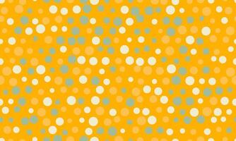 Vibrant seamless pattern of scattered circles in yellow, cream, and sage green. Perfect for textile design, website backgrounds, or playful branding. vector