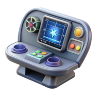 esplêndido célebre nave espacial navegação console com holográfico Estrela gráfico e controles com transparente fundo png