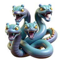 unforgettable modern Hydra, multi-headed serpent, with Transparent Background top-tier png