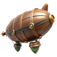 signature renaissance Steampunk dirigible miniature model with intricate details with Transparent Background sharp png