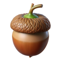 mesmerizing signature Photorealistic, ultra-detailed professional render of a single, sprouting acorn with visible root tendrils Isolated cutout with Transparent Background png