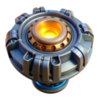 striking minimalist Spaceship engine core with glowing energy source and intricate details with Transparent Background luxury png