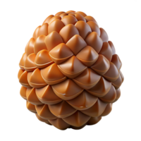 sumptuous abstract Concept art style, isolated cutout of a single, unopened pine cone, displaying textured scales and natural resin with Transparent Background refined png