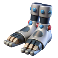 pristine playful industrial Robot foot with articulated toes and magnetic grip pads with Transparent Background artisan png