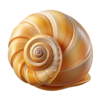 rare rustic Professional render, photorealistic, ultra-detailed depiction of a single, polished seashell with intricate spiral patterns Isolated cutout with Transparent Background detailed png