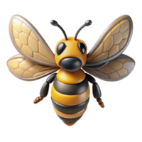 memorable rustic Hyper-specific, concept art style, isolated cutout of a single, realistic bee with detailed wings and fuzzy body with Transparent Background ultra HD png