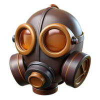 nostalgic fascinating Steampunk gas mask with filters and tinted lenses with Transparent Background 4K png