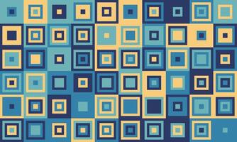 Abstract geometric pattern featuring a vibrant mosaic of squares in shades of blue and beige. vector