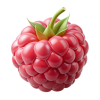 stunning quintessential Professional render, photorealistic, ultra-detailed image of a single, ripe raspberry with delicate hairs Isolated cutout with Transparent Background png