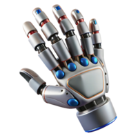 pristine passionate mid-century Ultra-detailed, photorealistic isolated cutout of a single, articulated robotic hand with intricate wiring with Transparent Background genuine png