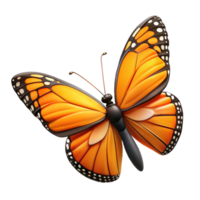 unparalleled nordic Hyper-specific, concept art style, isolated cutout of a single, Monarch butterfly with fully open wings displaying intricate patterns with Transparent Background authentic png