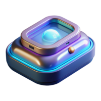 spectacular intense nordic Hyper-specific, professional render of a futuristic, sleek communication device with holographic display with Transparent Background fine detail png