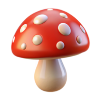 pristine creative Professional render ultra-detailed isolated cutout of a single mushroom, red with white spots, with Transparent Background refined png