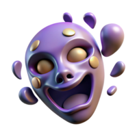 signature coastal Ultra-detailed, professional render of a floating mask with features constantly shifting and changing with Transparent Background high resolution png