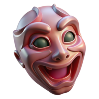 immaculate energetic abstract Ultra-detailed, professional render of a floating mask with features constantly shifting and changing with Transparent Background perfect clarity png