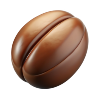 stunning quintessential Professional render, photorealistic, ultra-detailed depiction of a single, raw coffee bean showing its characteristic groove Isolated cutout with Transparent Background png