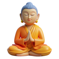 whimsical serene Buddha statue, meditating, with Transparent Background masterfully captured png