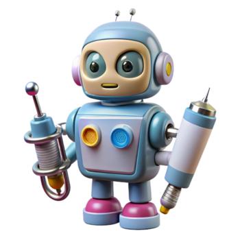 lugn stå ut ultradetaljerad, fotorealistisk isolerat Skära ut av en enda, Avancerad kirurgisk nanobot med precision instrument med transparent bakgrund png