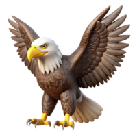 sumptuous quintessential A majestic bald eagle with spread wings, with Transparent Background png