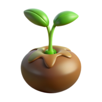 splendid memorable Hyper-specific, photorealistic, isolated cutout of a single, germinating seed with emerging sprout and root with Transparent Background png