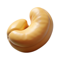 extraordinary dreamy impressionist Isolated cutout, hyper-specific, photorealistic rendering of a single, raw cashew nut still in its shell with Transparent Background premium png