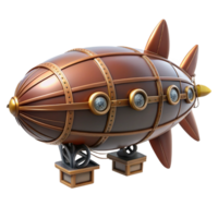 picturesque bold nordic Steampunk zeppelin miniature with intricate details and tiny propellers with Transparent Background exclusive png