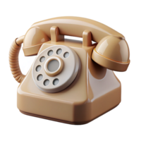 wonderful renaissance Photorealistic, ultra-detailed, isolated cutout of a single, retro, beige rotary telephone, front view with Transparent Background high resolution png