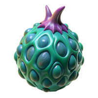 signature victorian Concept art style, isolated cutout of a bioluminescent alien fruit with intricate veins, hyper-specific with Transparent Background impeccable png