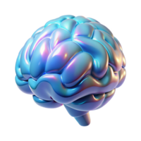 joyful dazzling Concept art style, isolated cutout of a holographic projection of a human brain rotating with Transparent Background studio quality png