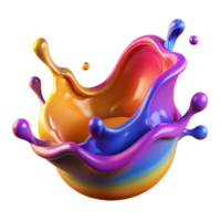 pristine passionate urban A dynamic splash of colorful liquid with Transparent Background expertly shot png
