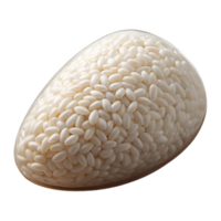 quintessential gothic Professional render hyper-specific image of a single grain of rice, white and polished, with Transparent Background artisan png