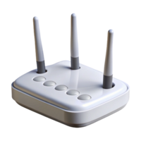 playful breathtaking Hyper-specific, professional render of a modern, white wireless router with multiple antennas with Transparent Background professional png