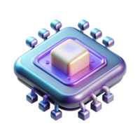 wonderful notable Hyper-specific, professional render, isolated cutout of a levitating holographic data chip with binary code Ultra-detailed with Transparent Background png