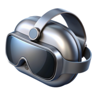 radiant tranquil renaissance Hyper-specific, professional render of a metallic, silver VR headset with black lenses with Transparent Background top-tier png