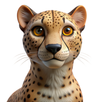 radiant exemplary A spotted cheetah, intense gaze, focused expression with Transparent Background png