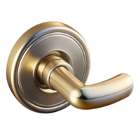 mysterious extraordinary Photorealistic, hyper-specific isolated cutout of a single, modern brushed nickel lever door handle with Transparent Background crisp png