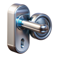mesmerizing impressionist Concept art style isolated cutout of a futuristic, chrome plated, retractable smart-home door handle with Transparent Background fine detail png