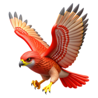 unparalleled art deco A red-tailed hawk in flight, with Transparent Background elite png