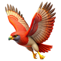 gorgeous nostalgic industrial A red-tailed hawk in flight, with Transparent Background genuine png