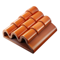 quintessential surreal Photorealistic, hyper-specific isolated cutout of a single, clay roofing tile, terracotta color with Transparent Background fine detail png