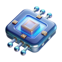 wonderful acclaimed Concept art style, isolated cutout of a futuristic, transparent microchip with glowing circuits with Transparent Background png